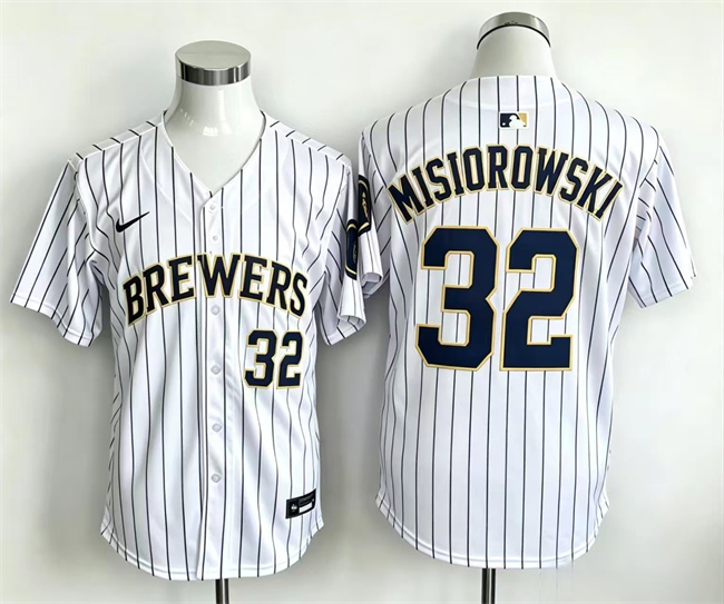 Men's White Milwaukee Brewers #32 Jacob Misiorowski Home Limited Stitched Baseball Jersey
